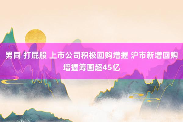 男同 打屁股 上市公司积极回购增握 沪市新增回购增握筹画超45亿